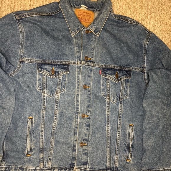 Levis Strauss Red Tab Jean Denim Trucker Jacket Mens sz XL Vintage 90s W… - Picture 3 of 11